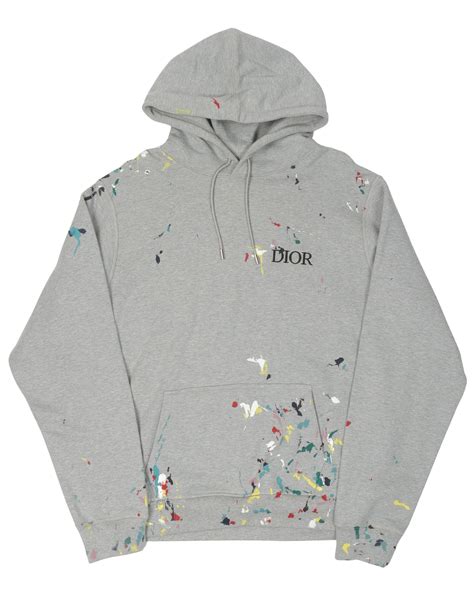 mens dior flower hoodie|Dior paint splatter hoodie.